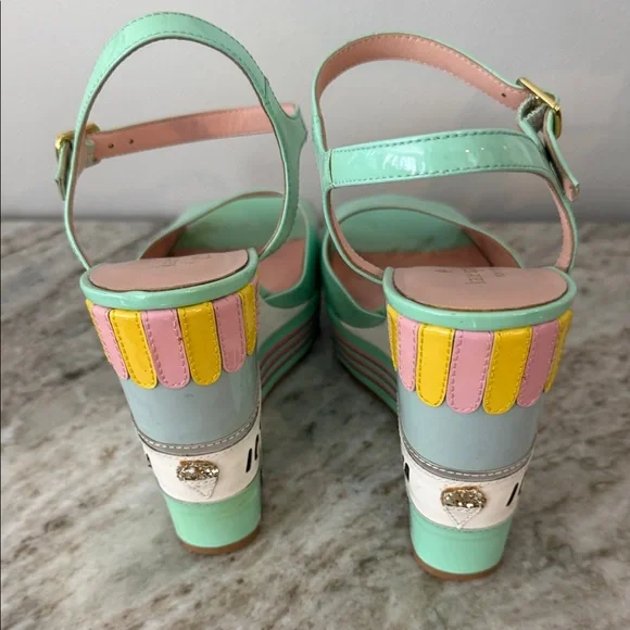 Kate Spade Pastel Wedge Sandals with Ice Cream Design size 6.5 - Picture 5 of 8